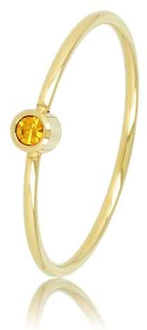 My Bendel Bedeutung Ring Gold mit gelbem Stein- Ringe für Damen - Bleibt schön und Verfärbt nicht - Aussagekräftigen Steinringe - Silber und Gold - mit Luxuriösen Geschenkverpackung