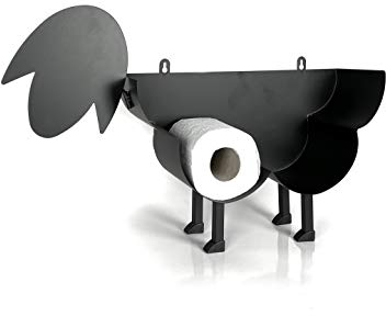 Scott & Rye - Standing Sheep Toilet Roll Holder - Free Standing or Wall Mounted - Bathroom accessory - Metal - Black in Colour