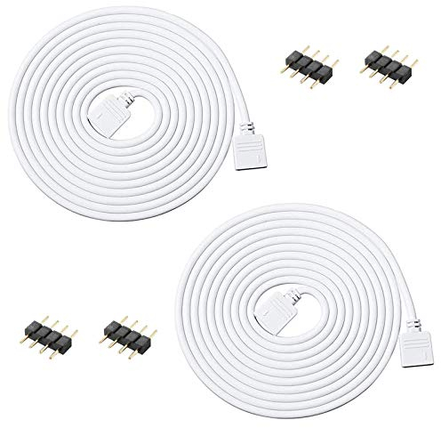 Aroidful 2Pcs 8.2ft/2.5M 4Pin LED Strip Light Extension Cable Wire, LED Cable Connector, RGB LED Connector Cable 4 Pin for 5050 3528 2835 RGB LED Strip