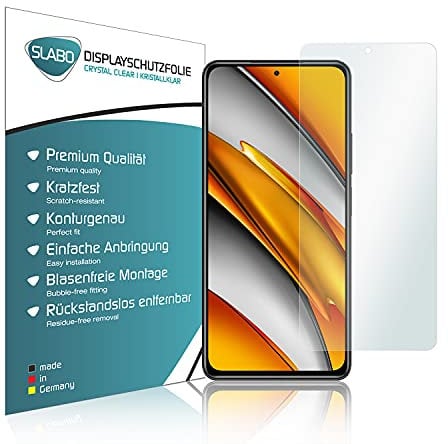 Slabo 4 x Protector de Pantalla Compatible con Xiaomi Poco F3 lámina Protectora Ultra Transparente