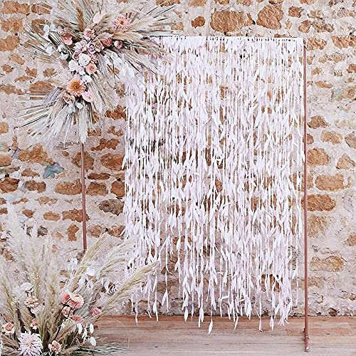 Miss Lovely Blätter-Vorhang Backdrop DIY Wand-Schmuck Tür-Vorhang Botanical Blätter in rosa Blush - Hochzeits-Deko Party-Dekoration Stoff-Girlande Vorhang Feier Geburtstags-Deko