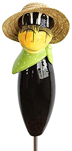 Manufaktur Lichtbogen Gartenfigur Rabe aus Keramik 30 cm grün