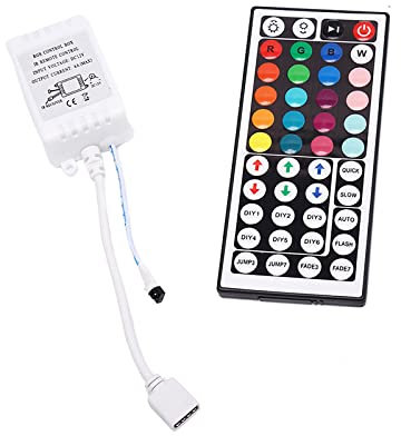 1 mando a distancia IR de 12 V y 44 teclas para tira LED RGB 2835 3528 5050, mini 44 teclas IR Cnontroller sin batería (controlador IR RGB de 44 teclas), multicolor