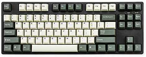 ikbc Tastiera meccanica ergonomica CD87 V2 con interruttore Cherry MX blu per Windows e Mac, tastiera Tenkeyless utilizzata The Mistel Two Tone Retro Color PBT Double Shot Keycaps per desktop e laptop