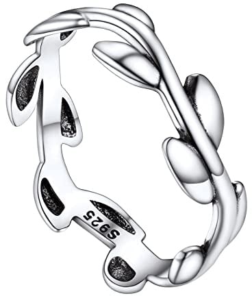FOCALOOK Ring Silber 925 Damen Keltischer Ring Silber Herren Ringe 925 Unendlichkeit/Kette/Olivenblatt/Stern Ring Silber Eheringe Verlobungsring Silber Schmuck Damen Ringgröße 47mm bis 67mm
