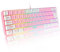 Tastiera da gioco RGB cablata al 60%, 61 tasti portatile con 11 luce RGB cromatica, copritasti flottante in ABS, tasti anti-ghosting completi, sensazione meccanica USB per PC Windows rosa bianco