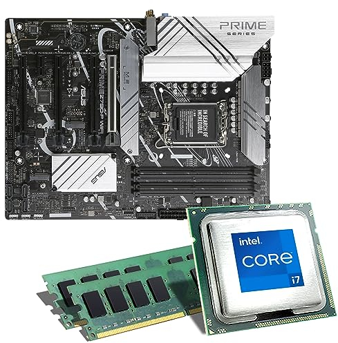 Mainboard Bundle | Intel Core i7-12700K 8x3600 MHz, ASUS Prime Z790-P WiFi DDR5, 32 GB DDR5-RAM, UHD Graphics 770, 3X M.2 Port, 4X SATA 6Gb/s, USB 3.2 Gen2x2 | Tuning Kit | CSL PC Aufrüstkit
