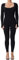 OEAK Damen Sport Jumpsuit Lang Eng Yoga Bodysuit Overall Stretch Langarm Bodycon Strampler Sportanzug Einteiler Hosenanzug Trainingsanzug,Schwarz,S