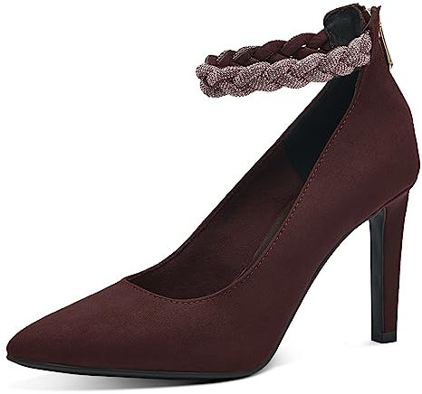 MARCO TOZZI Décolleté Donna a Punta con Cinturino Eleganti, Bordeaux, 40 EU