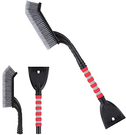 SNMIX Ice Scraper for Car Windscreen, 2-in-1 Ice Scraper with Snow Brush - Detachable, Ergonomic Foam Handle for Cars, Trucks and SUV