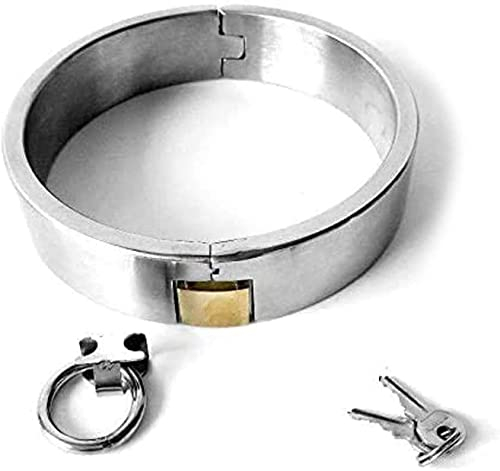COPTRZ Edelstahlhalsband Abschließbarer O-Ring Große Halsbänder/Halsband, Damen Herren SM-Rückhaltesets Fesseln mit Zugring