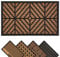 Fußmatte außen Border Graphic - Schmutzfangmatte Outdoor - Eingangsmatte aus Gummi und Polypropylen - rutschfeste Türmatte 45 x 75 cm Raute braun