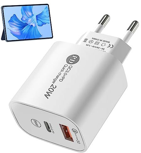 Maodom Chargeur Mural USB - Bloc Chargeur Double Port avec PD20W USB A et C - Prise USB Cube QC3.0 pour appareils électroniques, lecteurs MP3, tablettes et téléphones Portables