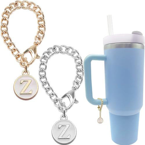 CAIKEZI 2PCS Stanley Cup Accessories Letter Charms Name ID Initial Letter Handle Personalized Charm For Stanley Tumbler