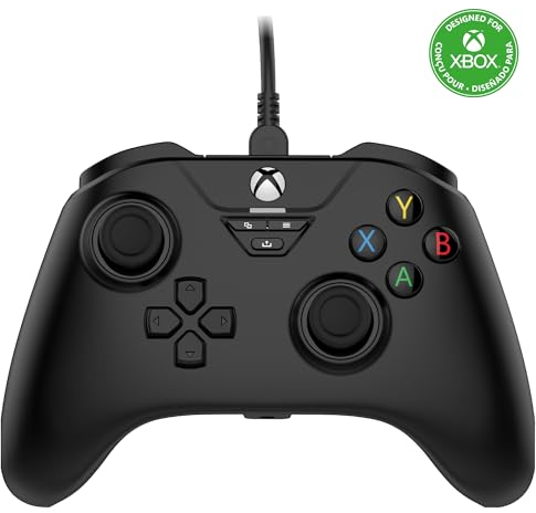 Snakebyte Gamepad Base X schwarz - Offiziell lizenzierter, kabelgebundener Xbox Series X|S & PC Controller mit Hall-Effect-Sensoren & Audioanschluss