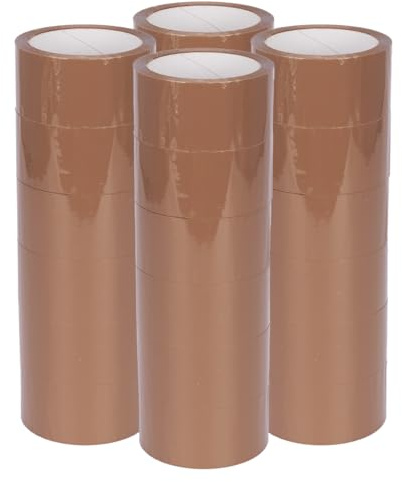 verpacking PP-Klebeband 50 mm x 66 m Braun [Ausführung, Farbe & Stückzahl wählbar] extra leise abrollend Packband 24 Rollen