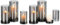 Glasseam Windlicht Glas Kerzenhalter: 6er Set Groß Schwarz Kerzenständer Glaszylinder für Stumpenkerzen Modern - für Draußen, Garten, Wohnzimmer Dekoration