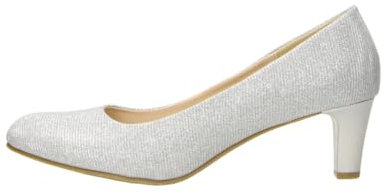 Fitters Damen Pumps Aurelia in Farbe Silver Glitter Textile, Damenschuhe in Übergröße - große Damenschuhe, Aurelia 43 EU Silver