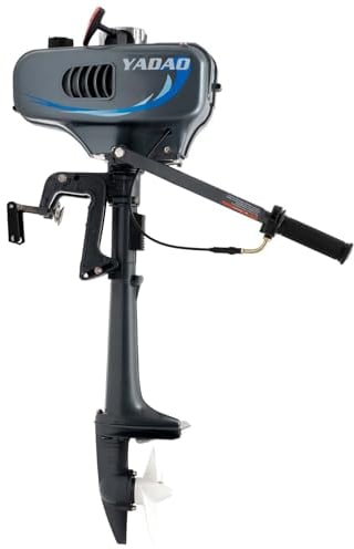 CLEADONG Aussenborder Benzinmotor 3.5PS 2-Takt 12KM/H 4000-5000R/Min Außenbordmotor mit CDI-System 5 Vorwärts und 3 Rückwärtsgänge Manueller Aussenborder Benzin Bootsmotor für Kajaks, Kunststoffboote