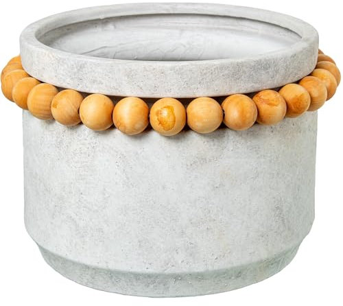 DRW Pot avec Billes en céramique Gris 30 x 30 x 20 cm