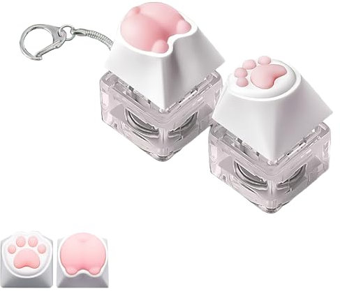 Ninnyi 2PCS Keyboard Fidget Toy, Fidget Clicker Keychain with LED Light for Decompression