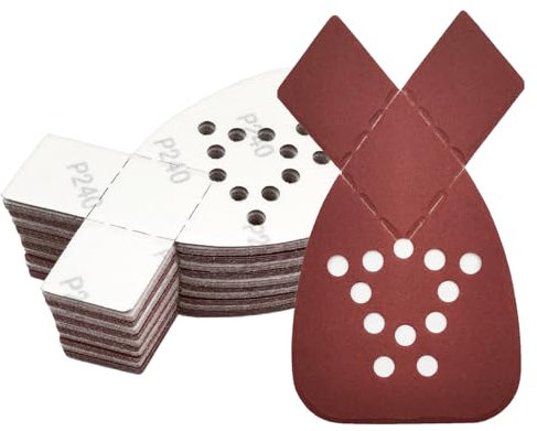 Dreieckige Schleifpapier-Mäuse, 95 x 135 mm, Pack mit 50 Stück für Black & Decker Schleifmäuse (240 Körnung)