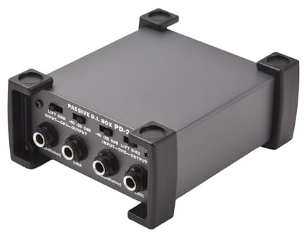 Btuty 2 Kanäle passive DI-Box Einheit Brummen Eliminator 1/4 Zoll Instrument Direct Box zu XLR Professional Impedance Transform Audio Isolator DI Direct Box | XLR Unit Hum Eliminator 1/4 Instrument Professional Impedance Transform Audio Isolator DI Direct Box for Touring
