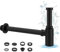 Sink Trap Set, Stainless Steels Sink Waste Kit with 300mm Extension Tube, G 1 1/4 X 32mm Bottle Trap for Bathroom Kitchen Waste Pipe, Anti-Odour, Anti-Rust (Black)
