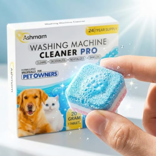 24 x Washing Machine Cleaner Tablets 20g Deep Wash for Front and Top Wash Formulated for Pet Owners Eco Friendly Air Freshener Free