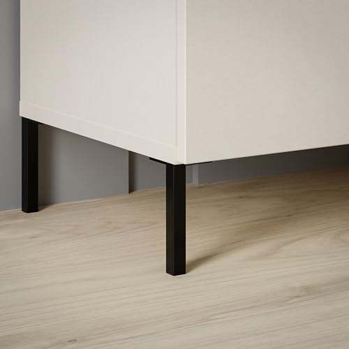 Forte Libertad Möbelbein 5, Modernes Möbelbein, Holzwerkstoff, Schwarz, 5 cm breit x 12 cm hoch x 5 cm tief