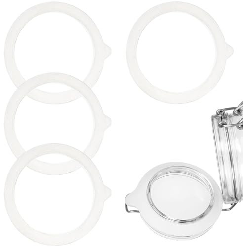 TEOZBLU 4 pcs Guarnizioni Di Ricambio In Silicone,Guarnizioni Barattoli Ermetici,Guarnizioni Per Barattoli Di Ricambio, Per Conserve E Conserve, Guarnizioni Di Ricambio-87mm