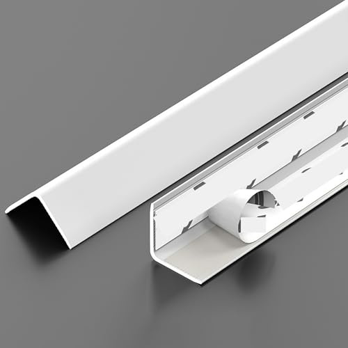 Coayuou Eckenschutzprofil 90cm* 3 Stück Kantenschutz Winkel Winkelprofil Selbstklebend Aluminium Langlebiger Schutz Kantenschutz Leiste Perfekter Schutz Für Jede Wand(Porzellan weiß,10 * 10mm)
