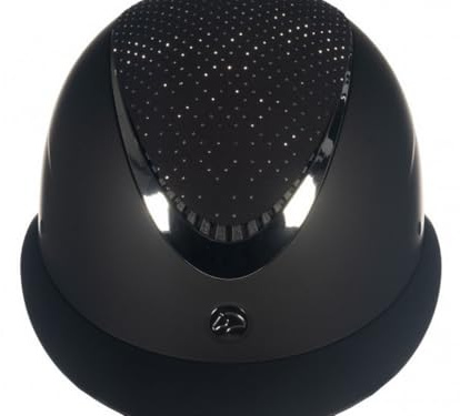 HKM Unisex Alarion Diamond Reithelm, Schwarz/Silber, M