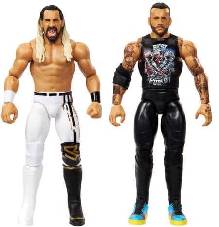 WWE CM Punk V Seth Freakin Rollins Mattel Main Event Showdown 2 Pack Series 23 Wrestling Action Figure Toy 2025