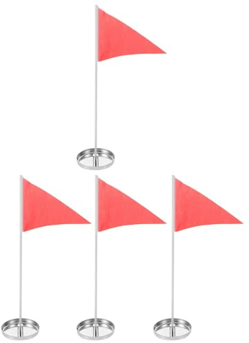 LOORGVEL 4 Stück Golflochbecher aus Edelstahl mit Fahne Praktische Putting Hilfe für Zuhause und Garten Leicht zu Transportieren für Golfer