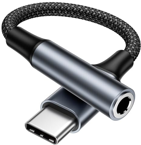 USB C to 3.5mm Jack, Nylon Audio Adapter USB C Jack Headphone Adapter | Type C to Aux to usb c adapter Male to Female Earphone adapter for iPhone 17 16 15 Pro Max Plus,Samsung,Pixel,Huawei,iPad