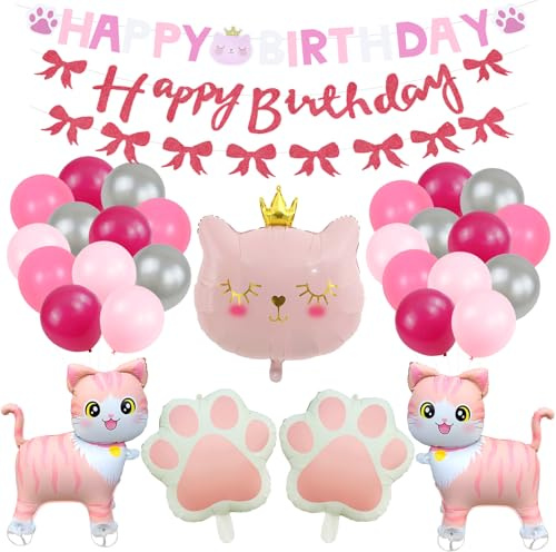 Katzen Ballons Geburtstag Deko,Katzen Deko Luftballons