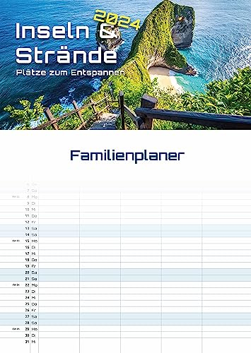 Inseln & Strände - Plätze zum Entspannen - 2024 - Kalender DIN A3 (Familien-/Terminplaner): Der Wandkalender mit den schönsten Motiven der Paradiese unserer Welt!