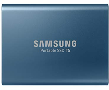 Samsung T5 500 GB USB 3.1 Gen 2 (10 Gbps, Type-C) External Solid State Drive (Portable SSD) Alluring Blue (MU-PA500B)
