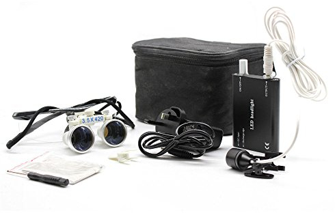 BoNew-Oral 3.5X420 Medizin Loupes Binokularlupen Kopflupe Lupenbrille LED Headlight Lamp
