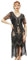 BABEYOND 1920s Flapper Fringed Sequin Dress Roaring 20s Fancy Dress Gatsby Costume Dress V Neck Vintage Beaded Evening Dress (BlackGold, L)