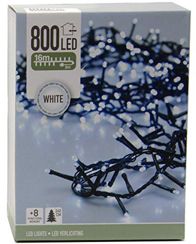 LED Lichterkette kaltweiß für außen und innen Außenbeleuchtung Weihnachtsbeleuchtung (16m - 800LED)