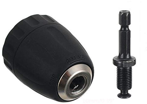 Drill Chuck 6/25 Hex-Shank 0.8-10mm Keyless Chuck Multi Universal Drill Chuck Adaptor Quick Change Drill Converter for Electric Grinder Black（Pack of 1）