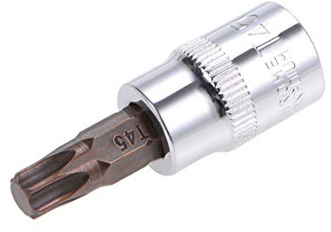 sourcing map 3/8 Empreinte x T45 Douille Torx Pointe S2 Acier CR-V 38mm Longueur pour Usage Manuel Seulement