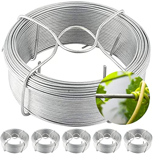 Amagabeli Garden Home 0.7MM X 100M X 6PCS Alambre de Hierro Galvanizado Rollo de Alambre Recubierto Alambre de Jardín Esgrima Plata para Jardín Plantas y Civil Diario WR7 DA0822