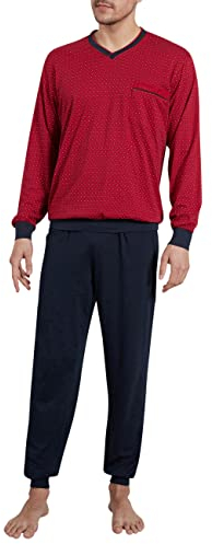 Götzburg Pigiama lungo da uomo con polsini (peperoncino), peperoncino, 58