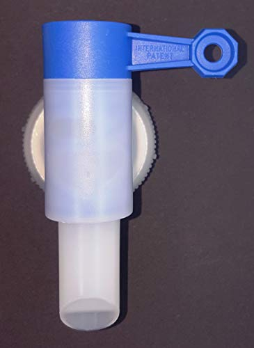 CleanPrince Boquilla para válvula de bola, 1 unidad, grifo dosificador, rosca DIN 45 para bidón CleanPrince 2, 5, 10 litros, blanco/azul, PE, HDPE y LDPE, accesorio para bidón