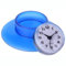 DEWIN Dusche Wanduhr, 8.6cm Mini Cute Badezimmeruhr Küchenspiegel Saug Wanduhr Dusche wasserdichte Quarzuhren Dekoration Blau