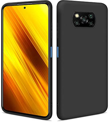 HSP Hülle für Xiaomi Poco X3 NFC / X3 Pro [Staubabweisend] Handyhülle | Premium TPU Silikon Case Schutzhülle | Kratzfest Stoßfest Fallschutz | Kameraschutz Displayschutz | Passgenau Dünn Matt Schwarz