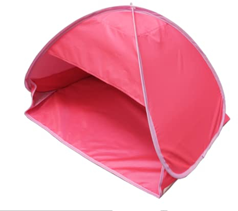 Strand-Sonnenschutz, Gesichtskopf, Sonnenschutz, Mini-Zelt, Pop-Up-Out, tragbar, Sonnenbad, Sonnenschutz für Camping, Angeln, Haustier, Hund, Katze, winddicht wasserdicht mit Handy-Ständer (Pink)